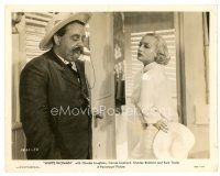 2g833 WHITE WOMAN 8x10 still '33 c/u Charles Laughton with walrus mustache & sexy Carole Lombard!