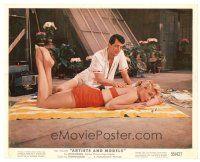 2g020 ARTISTS & MODELS color 8x10 still '55 Dean Martin gives sexy Dorothy Malone a rub down!