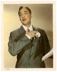 2g035 JOHN BARRYMORE color 8x10 still '40s waist-high portrait of the great actor holding script!