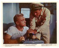 2g045 MISTER ROBERTS color 8x10 still #11 '55 close up of Henry Fonda & James Cagney at PA system!