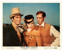 2g063 WAR & PEACE color 8x10 still '56 Audrey Hepburn between Mel Ferrer & Henry Fonda!