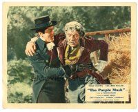 2g051 PURPLE MASK color English FOH LC '55 Tony Curtis tries to help wounded Paul Cavanagh!