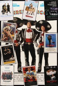 2h015 LOT OF 47 FOLDED ONE-SHEETS WITH LOTS OF INTERNATIONAL STYLES '77-01 Three Amigos & more!