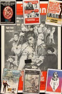 2h019 LOT OF 33 FOLDED ONE-SHEETS '63 - '96 Synanon, Tora Tora Tora & much more!