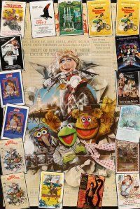 2h020 LOT OF 28 FOLDED ONE-SHEETS '60s-90s Muppets, Disney, Rambo & much more!