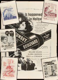 2h026 LOT OF 6 FOLDED OVERSIZED MILITARY ONE-SHEETS '50 - '68 Sunset Boulevard & more!