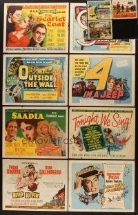 2h056 LOT OF 10 TITLE LOBBY CARDS '50s Frank Sinatra, Gregory Peck, Anne Francis & more!