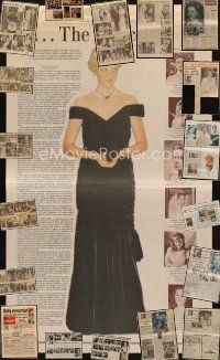 2h173 LOT OF 31 FOLDED GRACE KELLY NEWSPAPER CLIPPINGS '50s-90s great photos & content!
