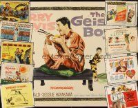 2h197 LOT OF 32 UNFOLDED AND FORMERLY FOLDED HALF-SHEETS '53 - '73 Jerry Lewis, Sinatra & more!