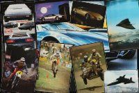 2h210 LOT OF 9 UNFOLDED MOTORCROSS, AUTOMOBILE, AND AVIATION COMMERCIAL POSTERS '80s-90s cool!