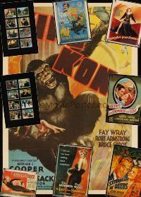 2h266 LOT OF 9 UNFOLDED REPRODUCTION POSTERS '80s King Kong, Marx Bros, Night in Casablanca+more!