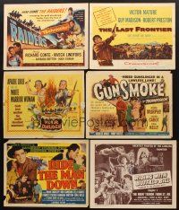 2h059 LOT OF 6 WESTERN TITLE LOBBY CARDS '50s Audie Murphy, Victor Mature, Lex Barker & more!