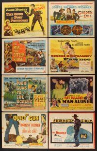 2h057 LOT OF 8 WESTERN TITLE LOBBY CARDS '50s Gary Cooper, Gregory Peck, Audie Murphy & more!