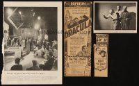 2h070 LOT OF 4 DRACULA & THE MUMMY MAGAZINE AND NEWSPAPER ADS '30s production & advertising images