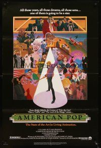 2j044 AMERICAN POP 1sh '81 cool rock & roll art by Wilson McClean & Ralph Bakshi!