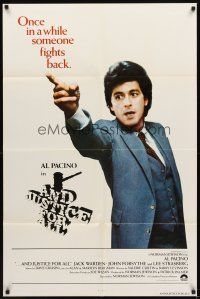 2j049 AND JUSTICE FOR ALL int'l 1sh '79 directed by Norman Jewison, Al Pacino fights back!