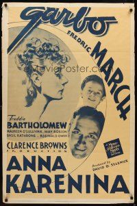 2j056 ANNA KARENINA 1sh R48 beautiful Greta Garbo, Fredric March, Freddie Bartholomew!