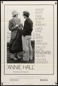 2j059 ANNIE HALL 1sh '77 full-length Woody Allen & Diane Keaton, a nervous romance!