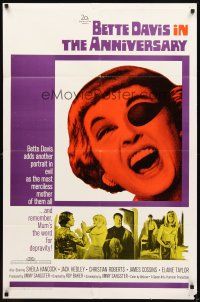 2j060 ANNIVERSARY 1sh '67 Bette Davis with funky eyepatch in English horror!