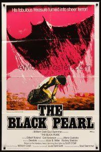 2j121 BLACK PEARL 1sh '77 Gilbert Roland, Carl Anderson, art of huge ray & diver!