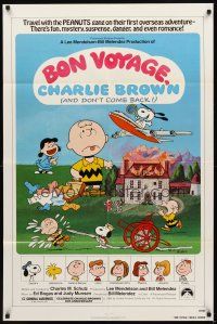 2j137 BON VOYAGE CHARLIE BROWN 1sh '80 Peanuts, Charles M. Schulz art, Snoopy!