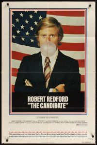 2j170 CANDIDATE 1sh '72 great image of candidate Robert Redford blowing a bubble!