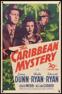 2j177 CARIBBEAN MYSTERY 1sh '45 James Dunn, Sheila Ryan & Edward Ryan in the topical jungle!