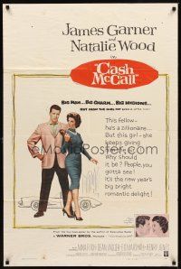2j185 CASH MCCALL 1sh '60 James Garner, Natalie Wood, big bright romantic delight!