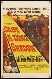 2j187 CAST A LONG SHADOW 1sh '59 Audie Murphy, roughest vengeance-trail a man ever rode!