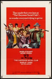 2j203 CHEYENNE SOCIAL CLUB 1sh '70 Jimmy Stewart, Henry Fonda w/guns & ladies of the night!