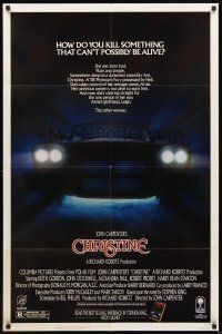 2j208 CHRISTINE 1sh '83 written by Stephen King, directed by John Carpenter, creepy car image!