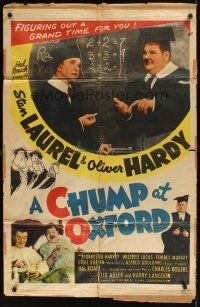 2j210 CHUMP AT OXFORD 1sh R46 great image of Laurel & Hardy solving math problems!