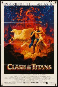 2j214 CLASH OF THE TITANS 1sh '81 Ray Harryhausen, fantasy art by Greg & Tim Hildebrandt!