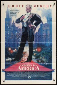 2j225 COMING TO AMERICA int'l 1sh '88 great artwork of prince Eddie Murphy by Drew Struzan!