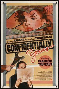 2j229 CONFIDENTIALLY YOURS 1sh '83 Francois Truffaut's Vivement Dimanche, Trintignant