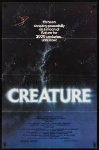2j241 CREATURE 1sh '85 really cool artwork of monster in space by Todd Curtis!