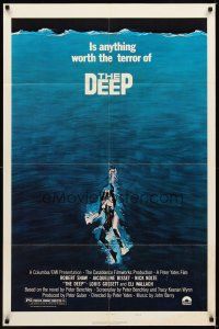 2j276 DEEP style B 1sh '77 great art of sexy swimming scuba diver Jacqueline Bisset!