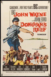2j299 DONOVAN'S REEF 1sh '63 John Ford, great art of punching sailor John Wayne & Lee Marvin!