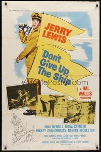 2j300 DON'T GIVE UP THE SHIP 1sh '59 full-length image of Jerry Lewis in Navy uniform!