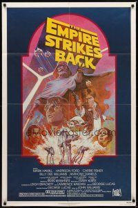 2j317 EMPIRE STRIKES BACK 1sh R82 George Lucas sci-fi classic, cool artwork by Tom Jung!