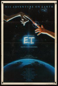 2j312 E.T. THE EXTRA TERRESTRIAL 1sh '82 Steven Spielberg, John Alvin artwork!
