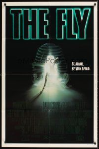 2j363 FLY 1sh '86 David Cronenberg, Jeff Goldblum, cool sci-fi art by Mahon!