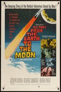 2j377 FROM THE EARTH TO THE MOON 1sh '58 Jules Verne's boldest adventure dared by man!