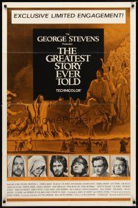 2j403 GREATEST STORY EVER TOLD limited engagement style 1sh '65 George Stevens, Von Sydow as Jesus!