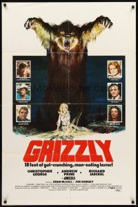 2j405 GRIZZLY 1sh '76 great Neal Adams art of grizzly bear attacking sexy camper, horror!
