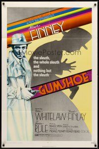 2j408 GUMSHOE 1sh '72 Stephen Frears directed, cool film noir artwork of Albert Finney!