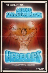 2j426 HERCULES IN NEW YORK 1sh R83 art of barechested Arnold Schwarzenegger in 1st movie!