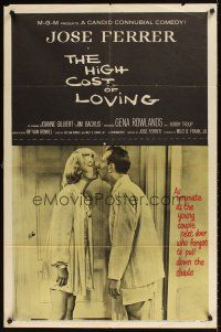 2j428 HIGH COST OF LOVING 1sh '58 great romantic image of Gena Rowlands & Jose Ferrer!