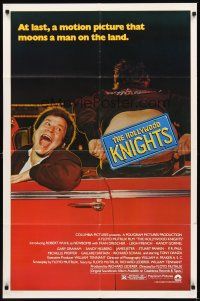 2j432 HOLLYWOOD KNIGHTS 1sh '80 Robert Wuhl, Fran Drescher, motion picture that moons man on land!