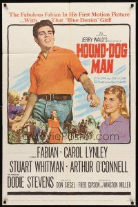 2j440 HOUND-DOG MAN 1sh '59 Fabian starring in his first movie with pretty Carol Lynley!